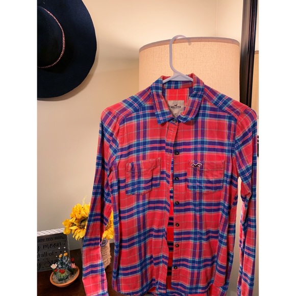 HOLLISTER: PINK FLANNEL - Picture 1 of 1